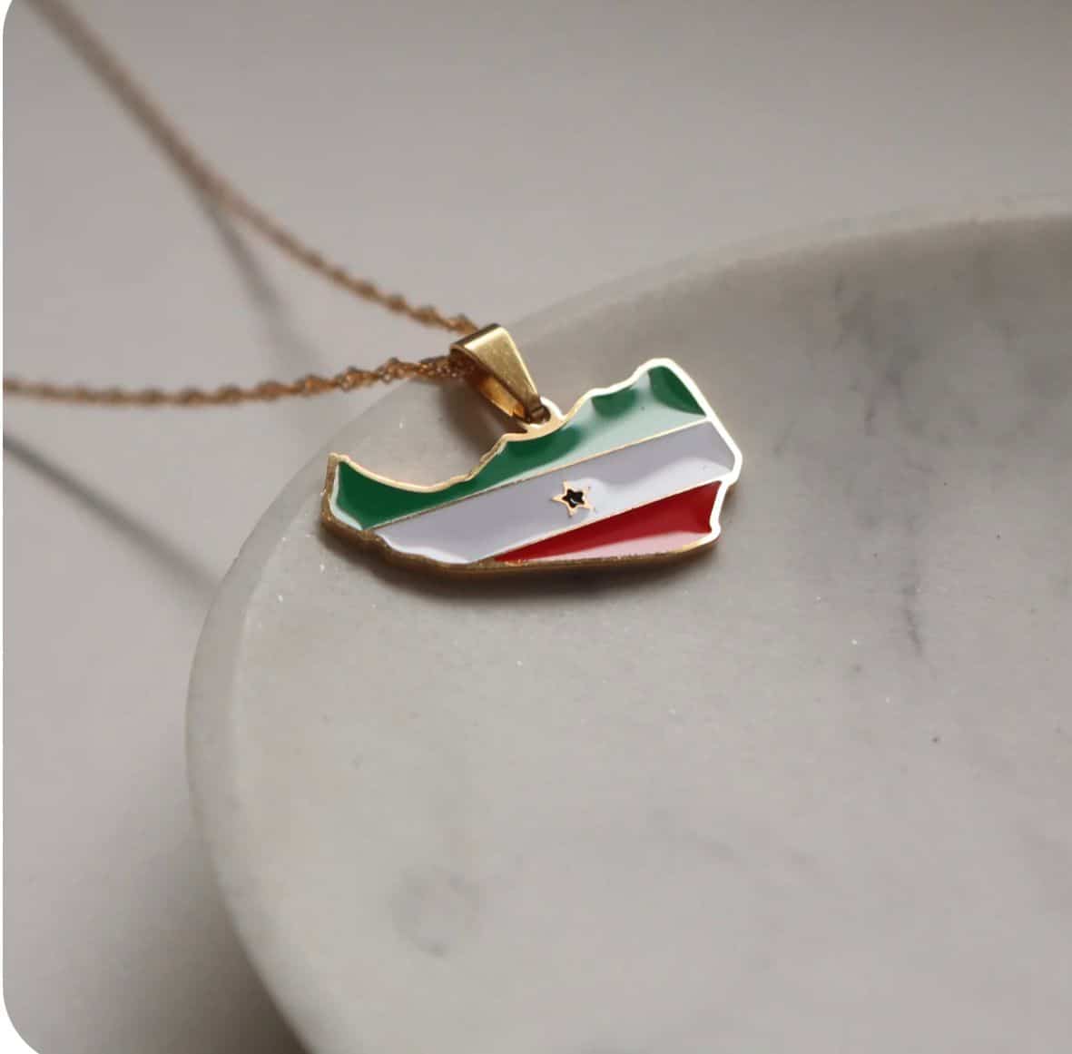 Map Necklace Somaliland Flag Pendant Necklaces Jewelry